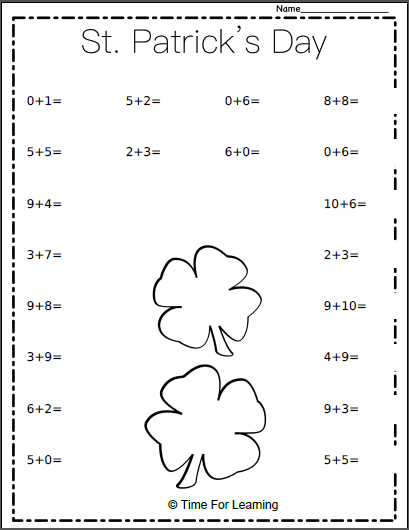 St Patrick 39 s Day Free Math Worksheet Made By Teachers