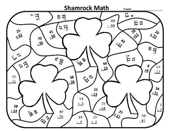 St Patrick 39 s Day Math Worksheets 1st St Patricks Day Math Center
