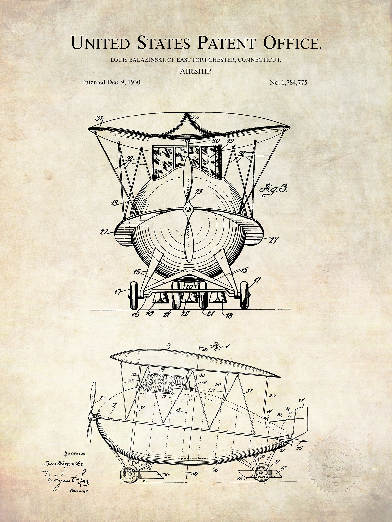 Large Free Printable Airship Patent