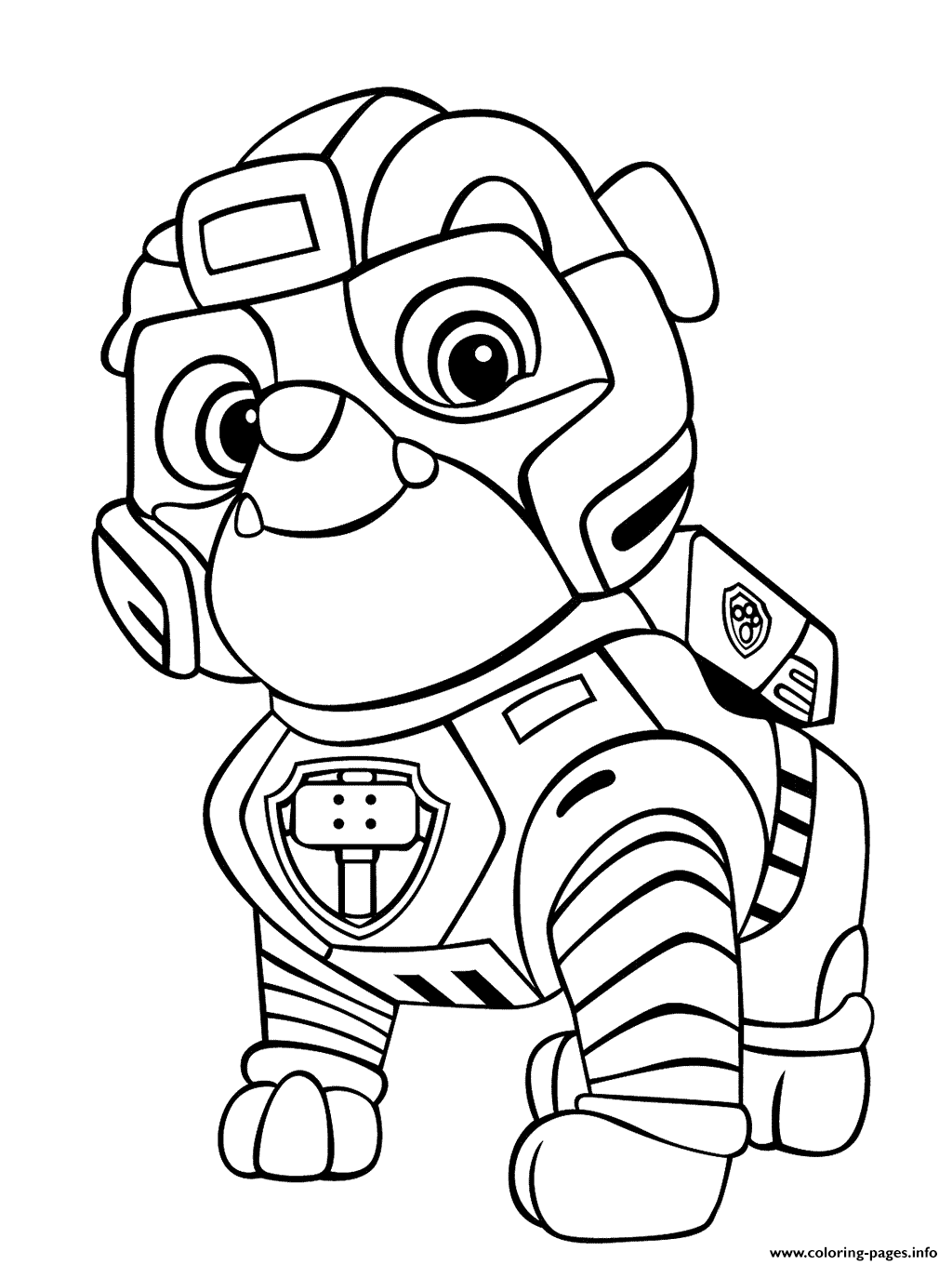 Strong Rubble Mighty Pups Coloring Page Printable