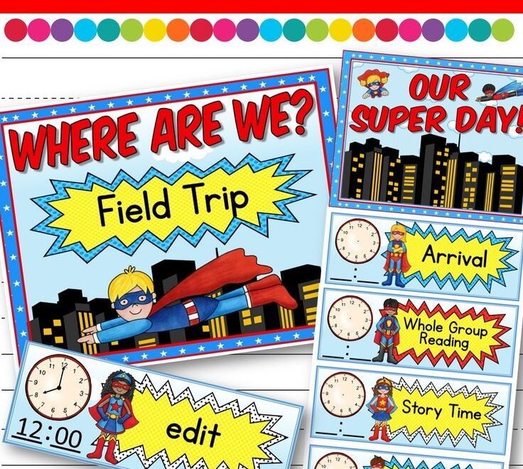 Superhero Schedule Cards Editable Superhero Classroom Decor