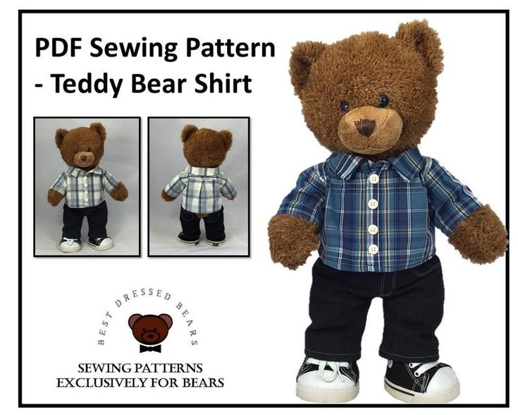 TEDDY BEAR SHIRT Pdf Pattern Fits 15 18 Inch Teddy Bears Such As Build 