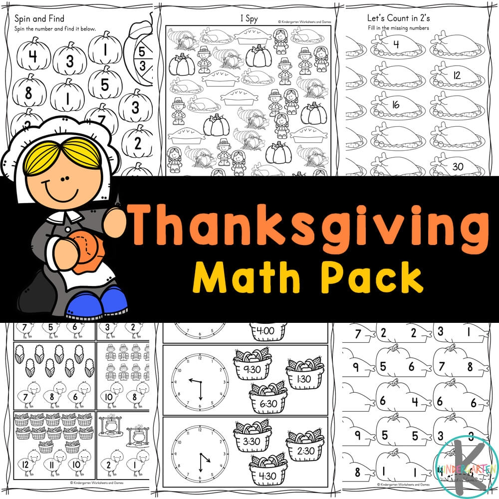 Thanksgiving Math Worksheets For Kindergarten
