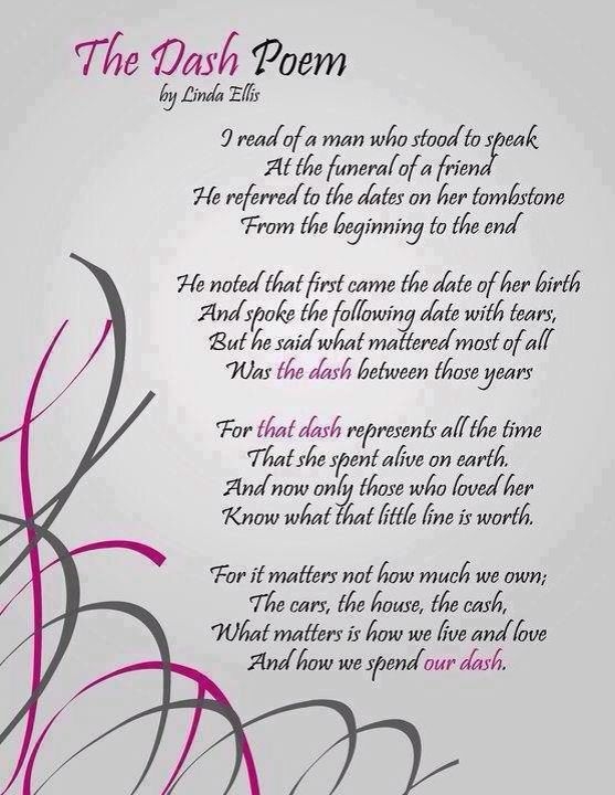 The Dash Poem By Linda Ellis Printable