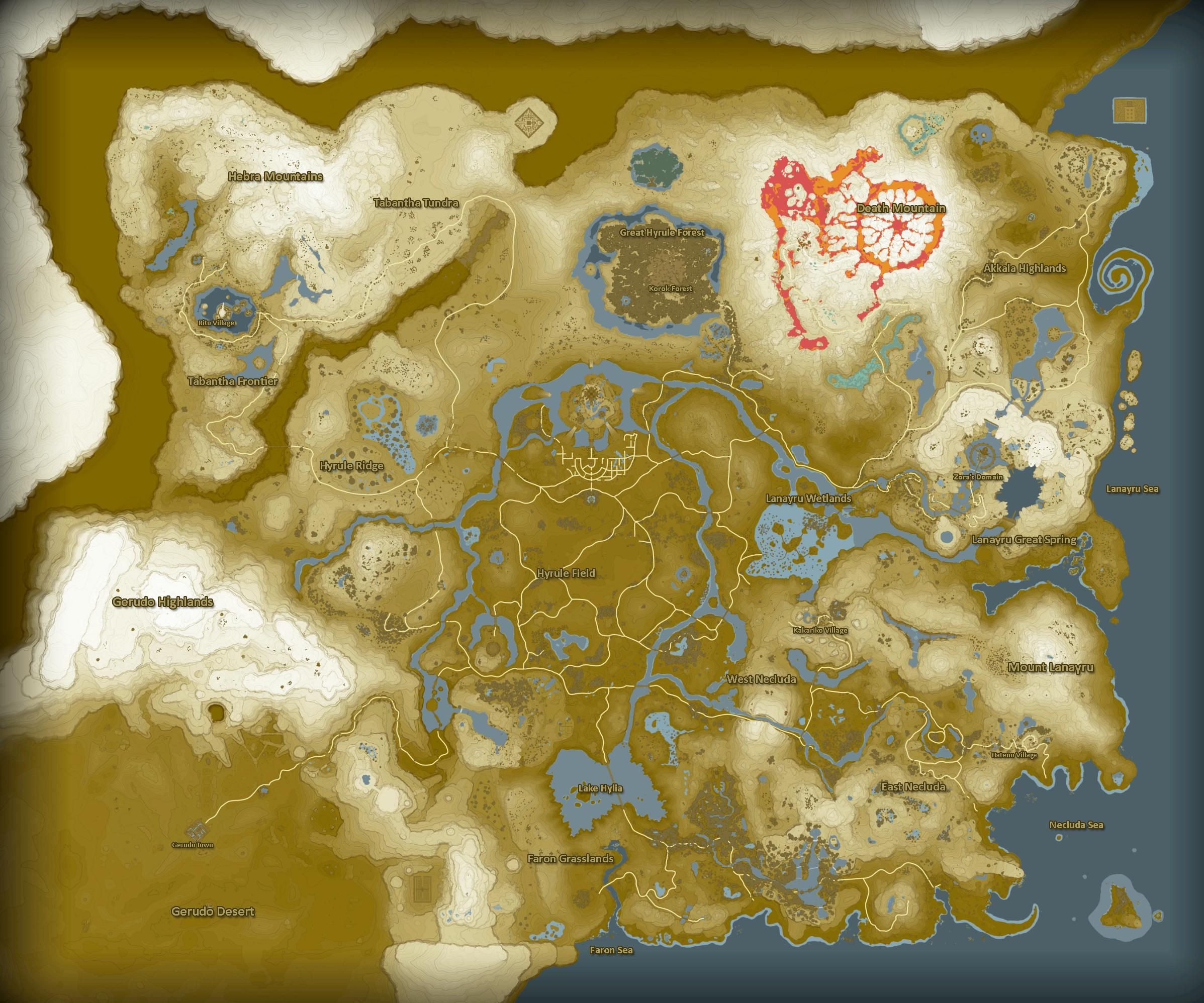 The Legend Of Zelda Breath Of The Wild Full Map Zelda Map Zelda 