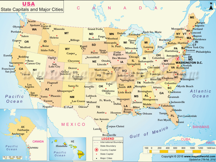 USA Map With Cities Map Of US With Major Cities