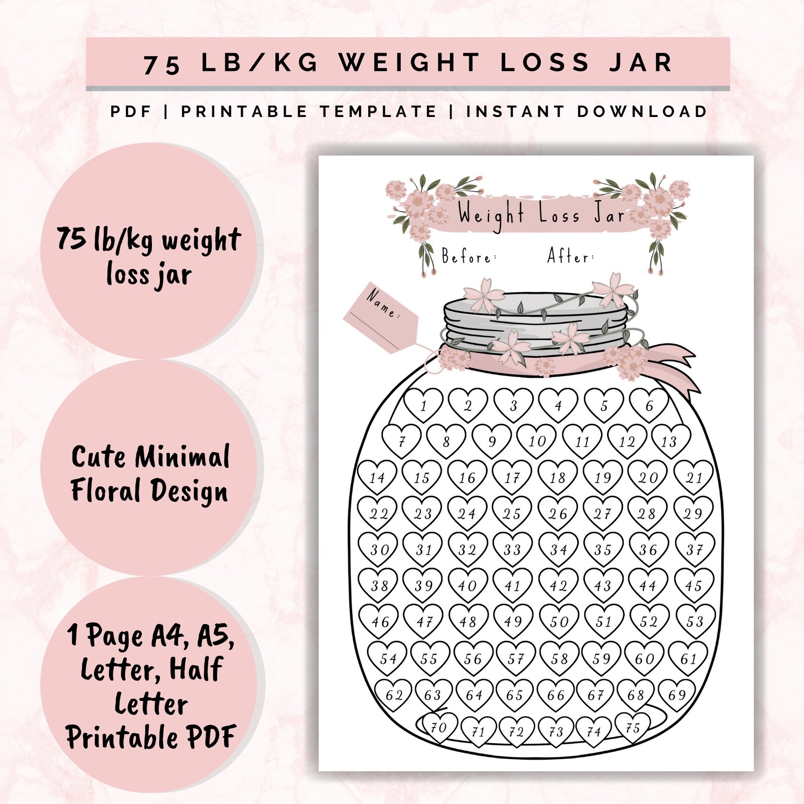 Free Printable Weight Loss Jar