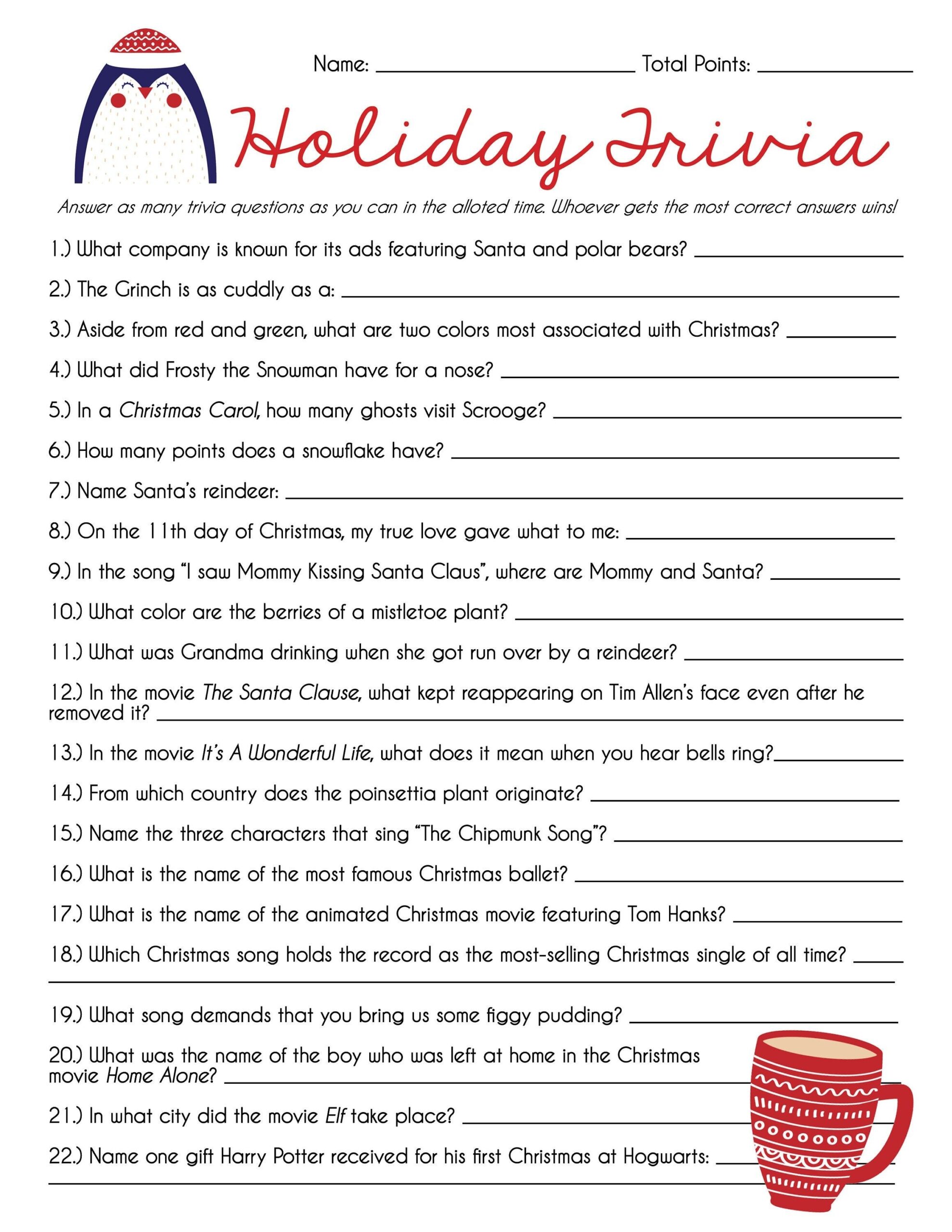 Winter Trivia Questions And Answers Printables