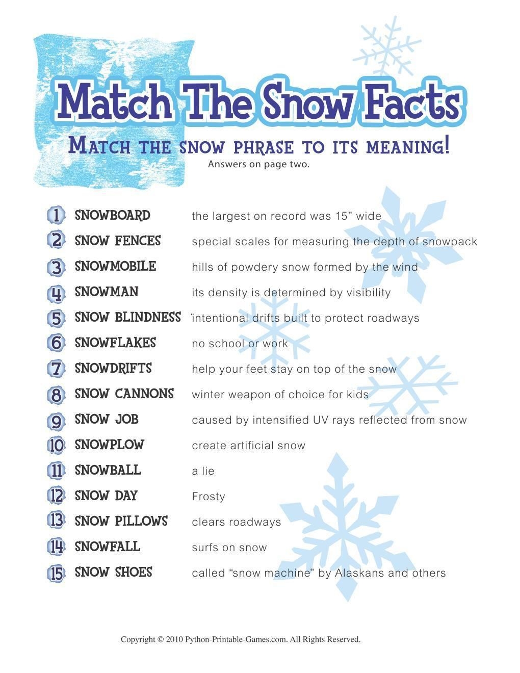 Winter Holiday Trivia Questions And Answers Printables