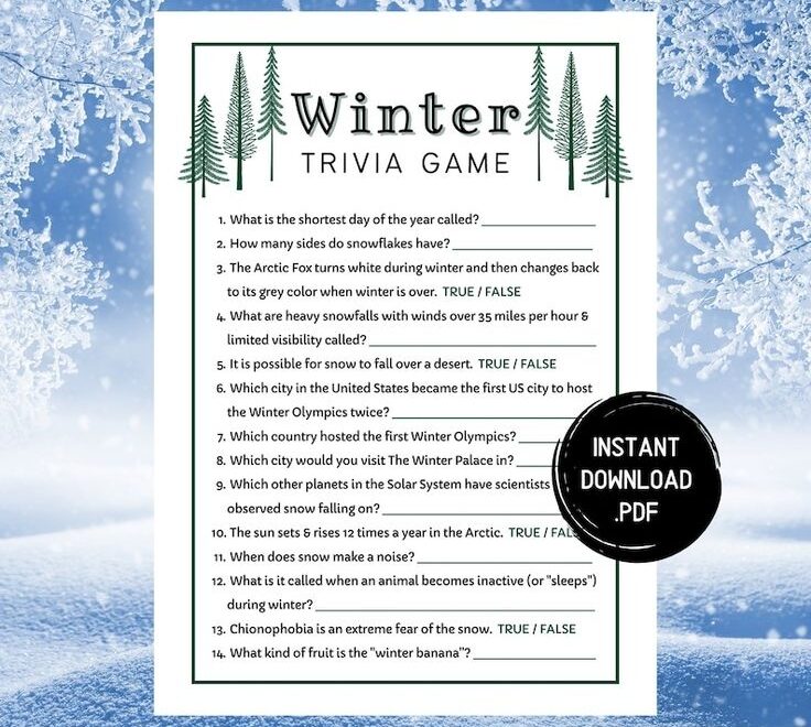 Winter Trivia Questions And Answers Printables