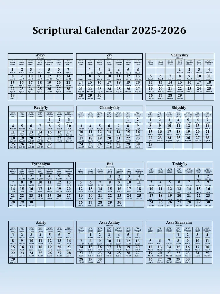 Calendar 2025 2026 English PDF Hebrew Calendar Lunisolar 