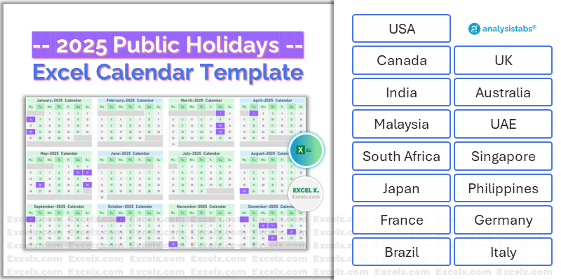 2025 Excel Calendar With Us Holidays