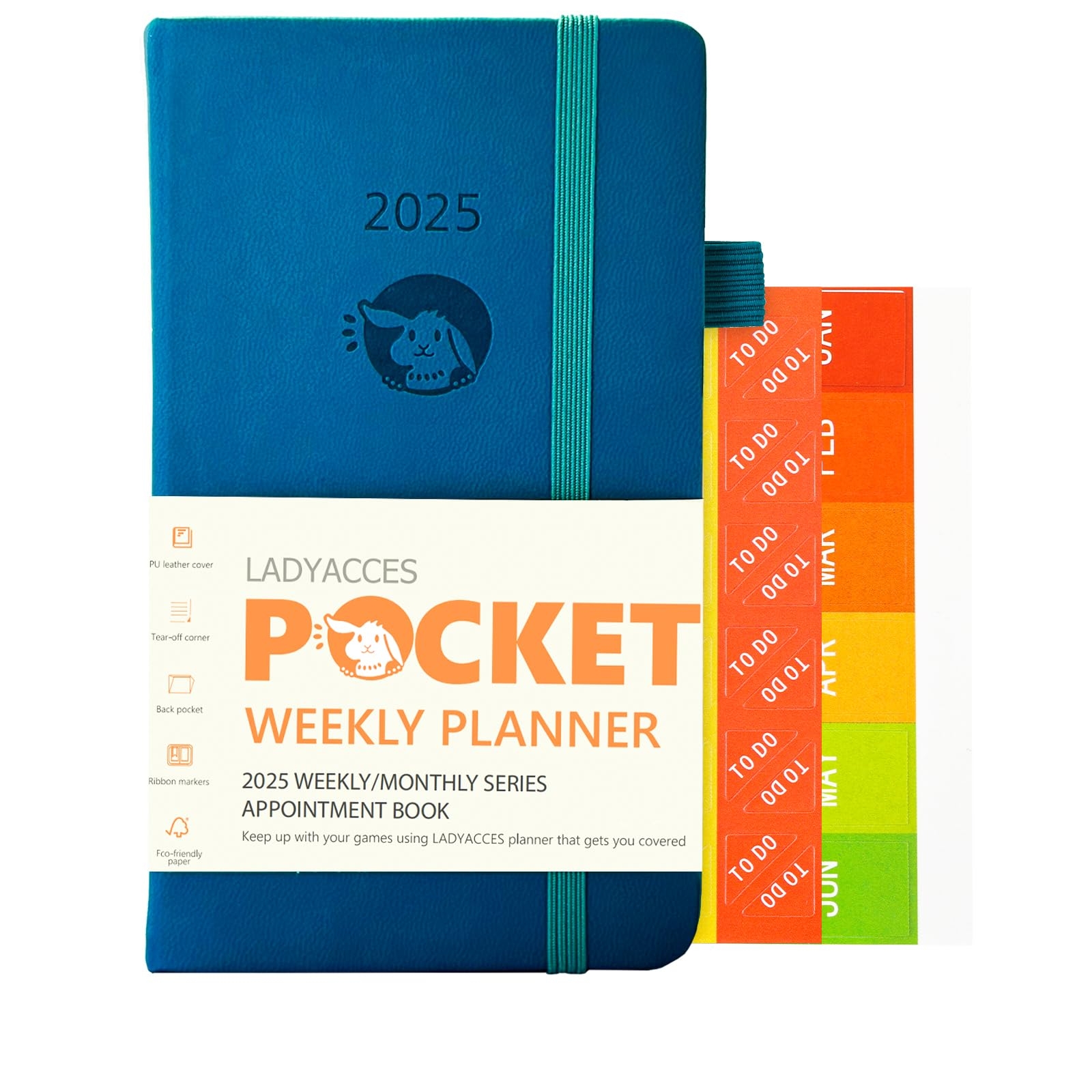 Amazon 2025 Pocket Calendar By LADYACCES 2025 Weekly And Monthly Planner For Purse Small Agenda 2025 With Vegan Leather Hard Cover Elastic Closure Inner Pocket Pen Hold Book Markers 3 5 
