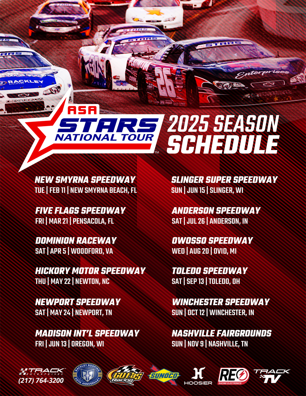 Crown Jewels And Blockbuster Events Highlight 2025 ASA STARS National Tour Schedule Nashville Fairgrounds Speedway