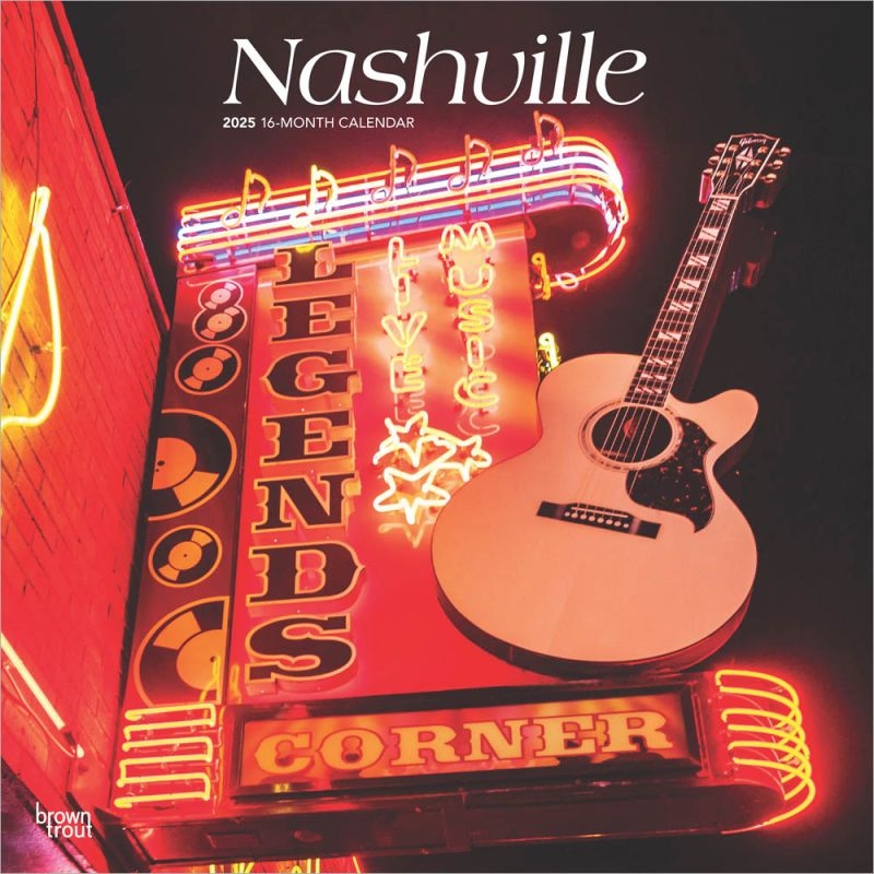 Nashville 2025 12 X 24 Inch Monthly Square Wall Calendar Plastic Free