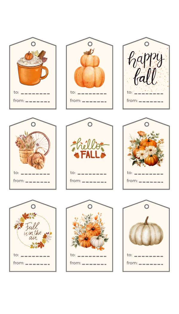 27 FREE Fall Printable Gift Tags Nikki 39 s Plate