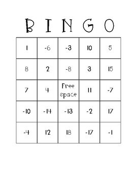 Adding Integer Bingo 27 Boards 1 Blank By Factoring Farr TPT