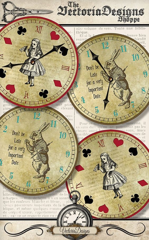 Alice In Wonderland Clock Printable