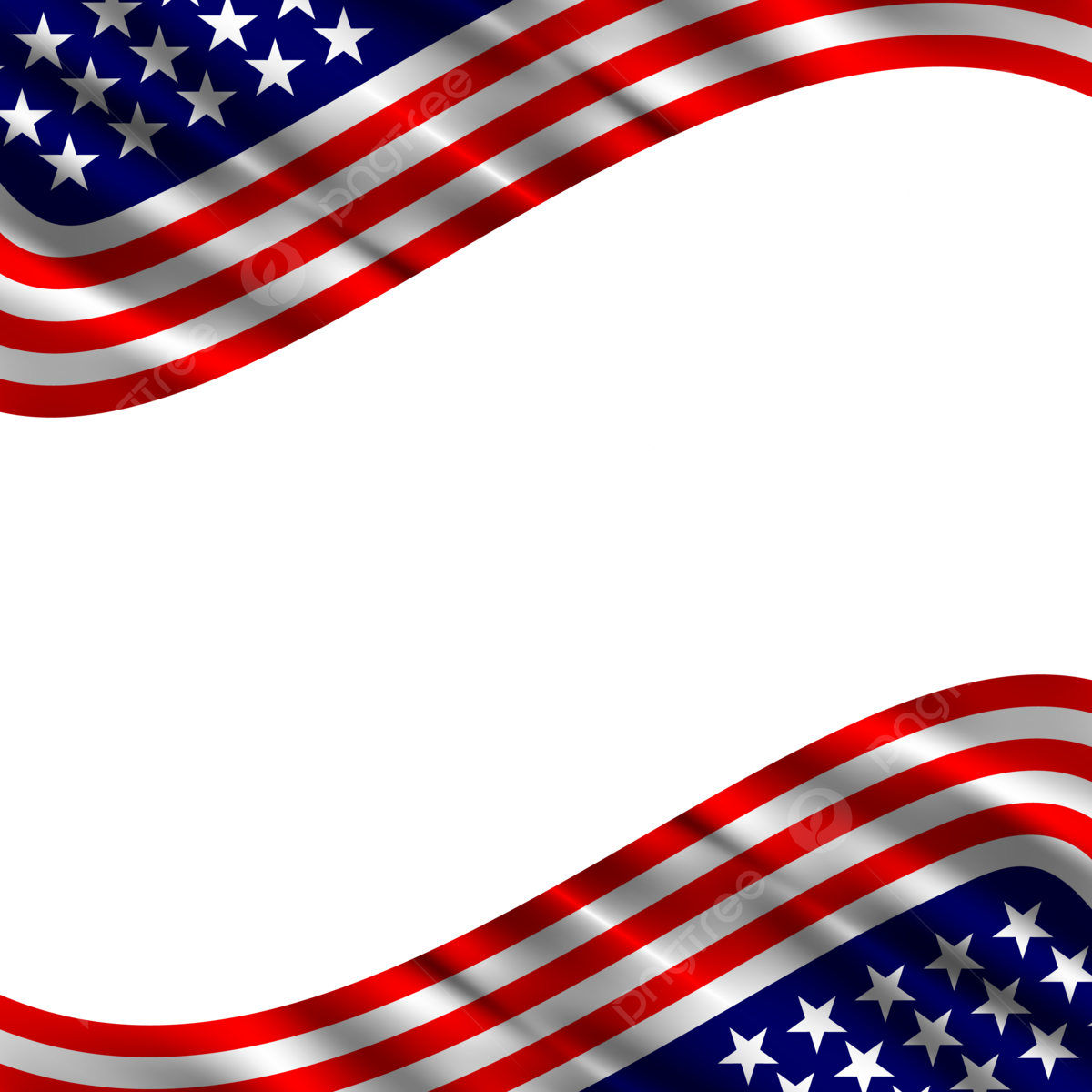 American Flag Border Borders American Paper PNG And Vector With 