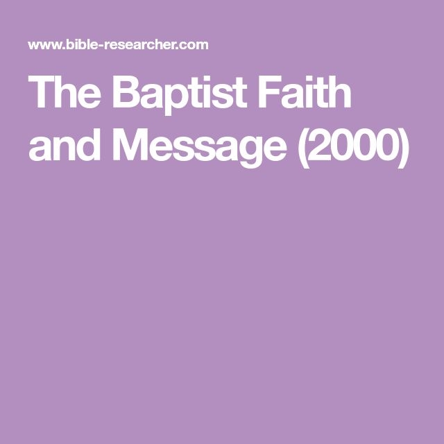 Baptist Faith And Message 2000 Printable