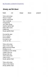 Beauty Beast Lyrics Etsy UK Worksheets Library