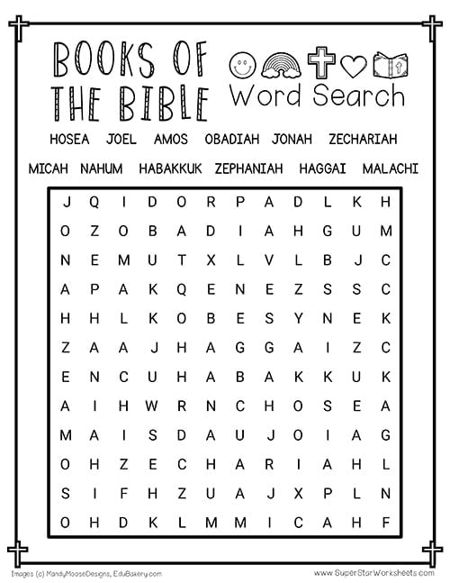 Books Of The Bible Worksheet Printable