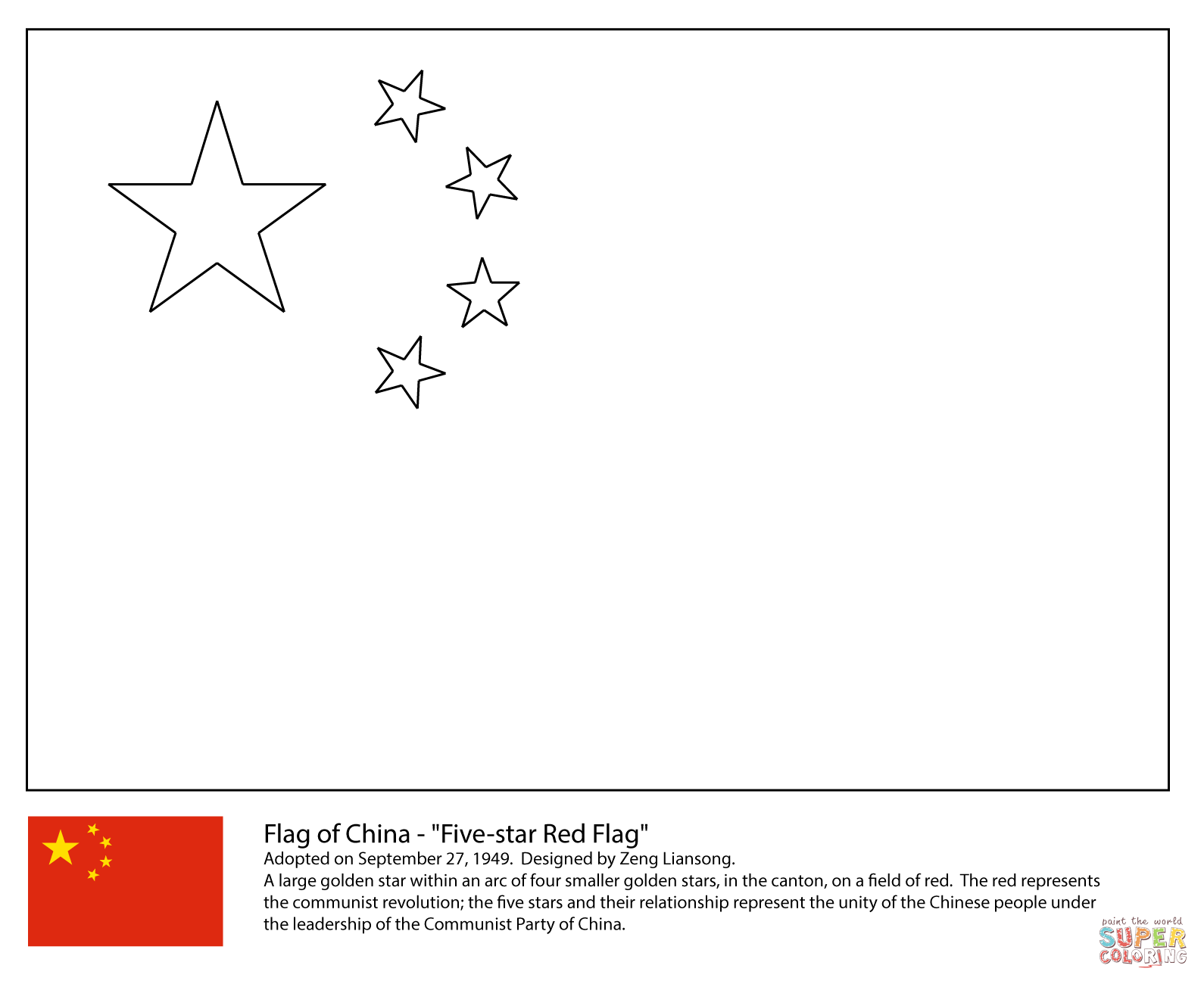 Chinese Flag Coloring Page Coloring Home