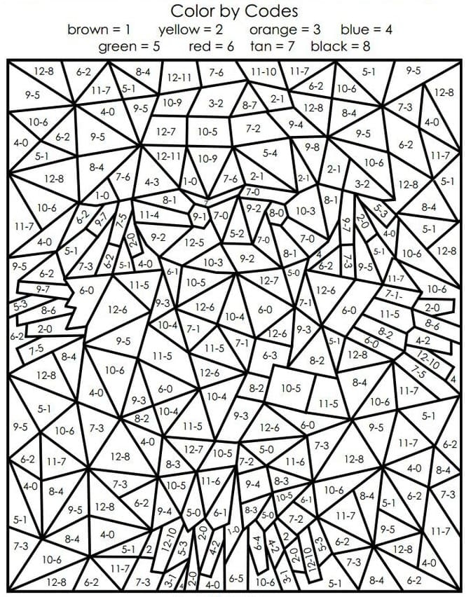 Advanced Color By Number Printable
