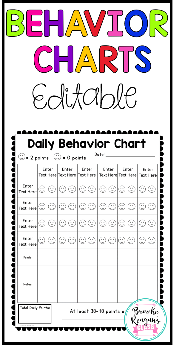 Behavior Chart For Middle School Students Printables