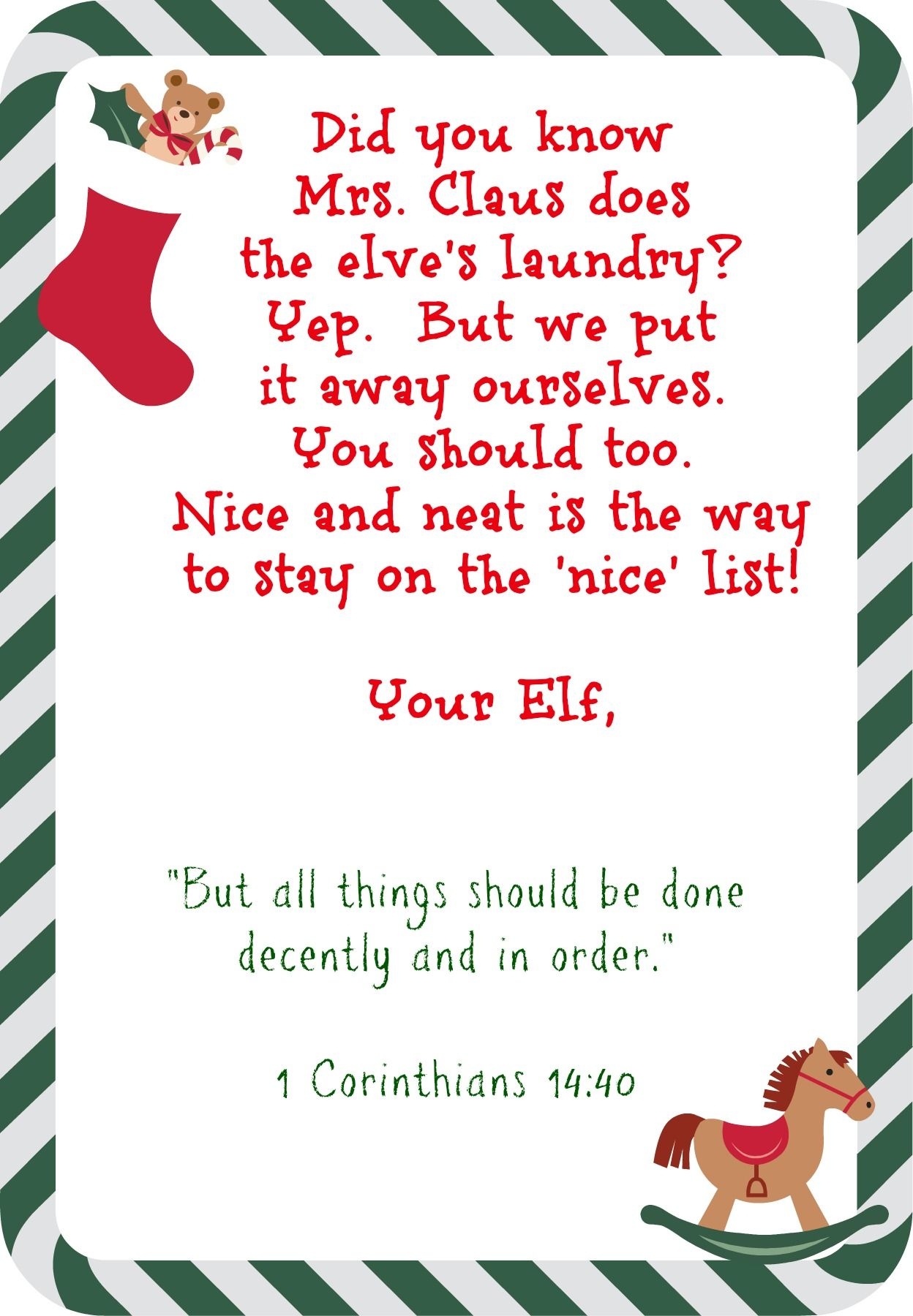 Elf On The Shelf Quarantine Letter Printable