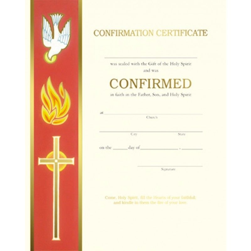 Printable Confirmation Certificate Template
