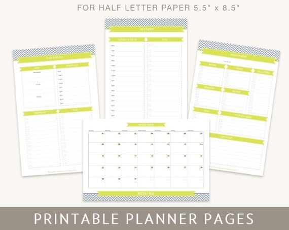Printable Planner Pages Daily Weekly Monthly Planners By Bizuza