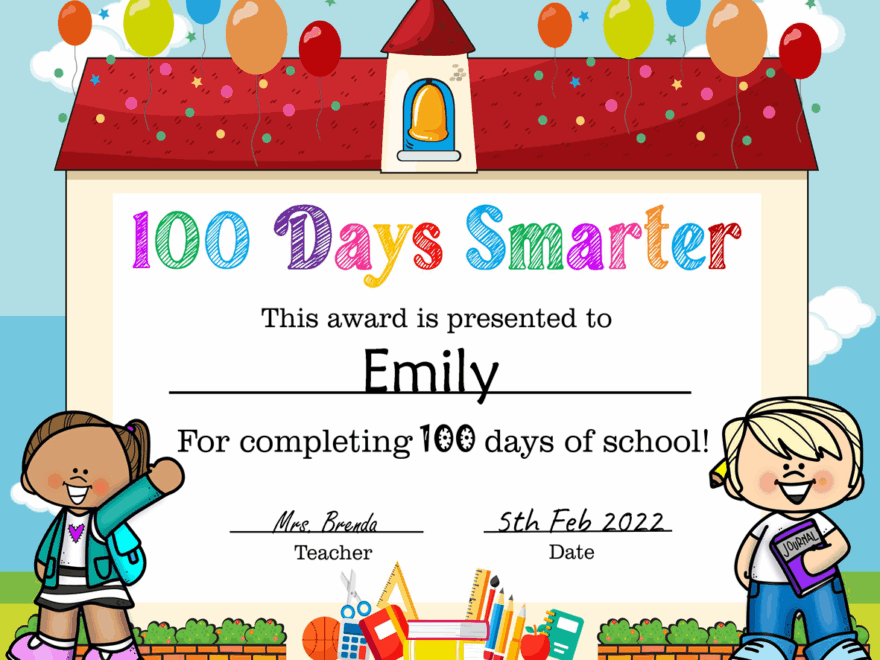 100 Days Smarter Certificate 100 Days Of School Made By Teachers