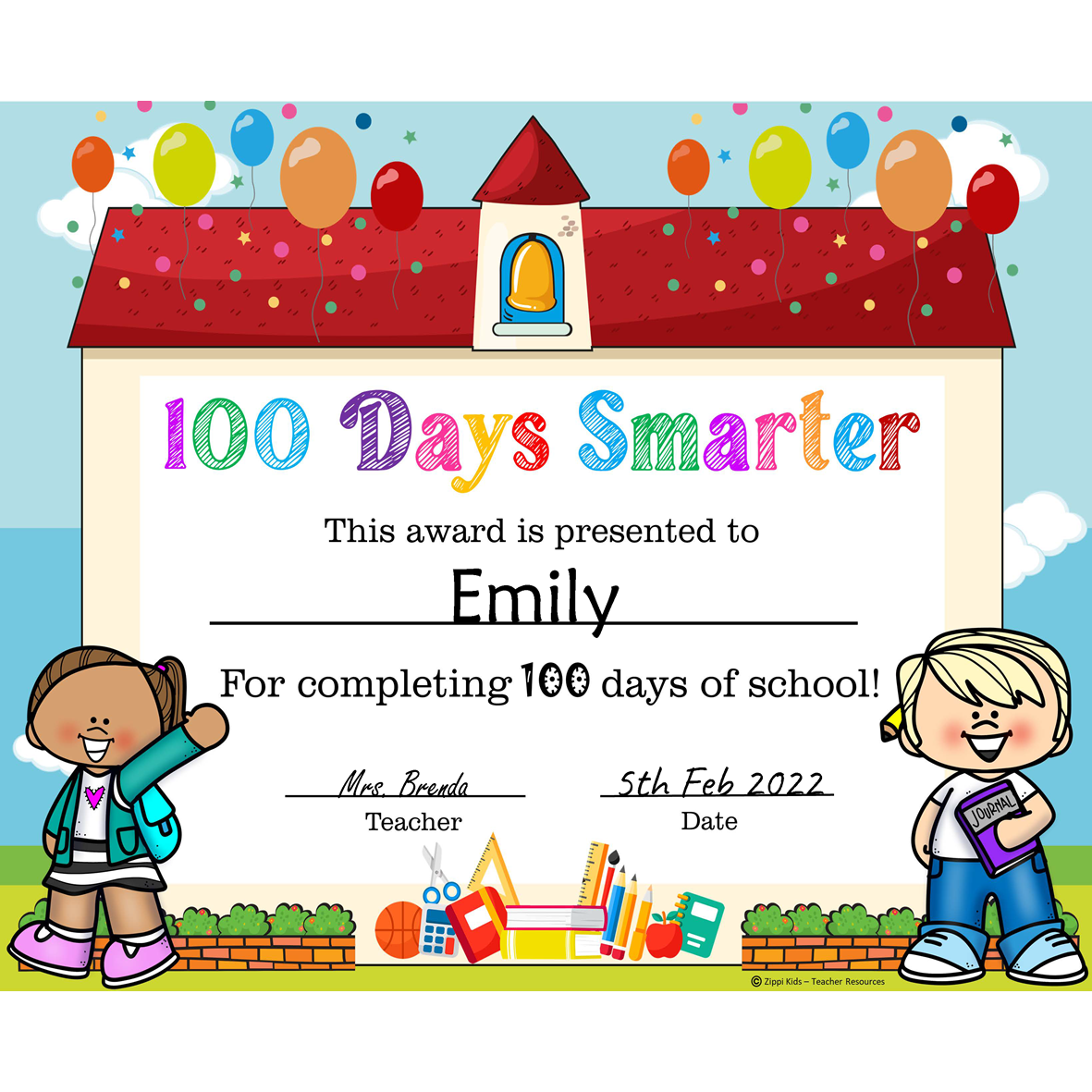 100 Days Smarter Certificate 100 Days Of School Made By Teachers