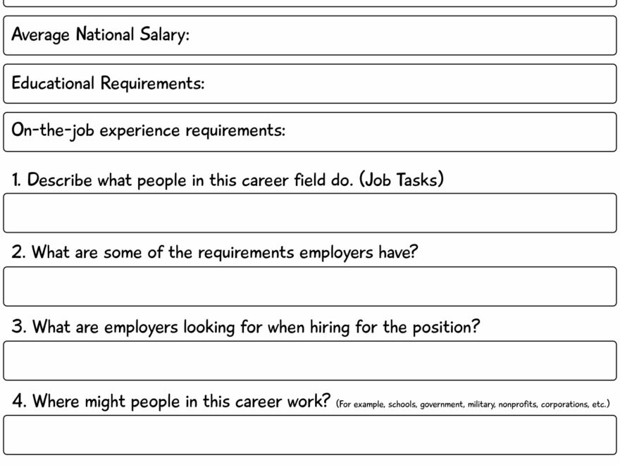 12 Career Exploration Printable Worksheets Free PDF At Worksheeto
