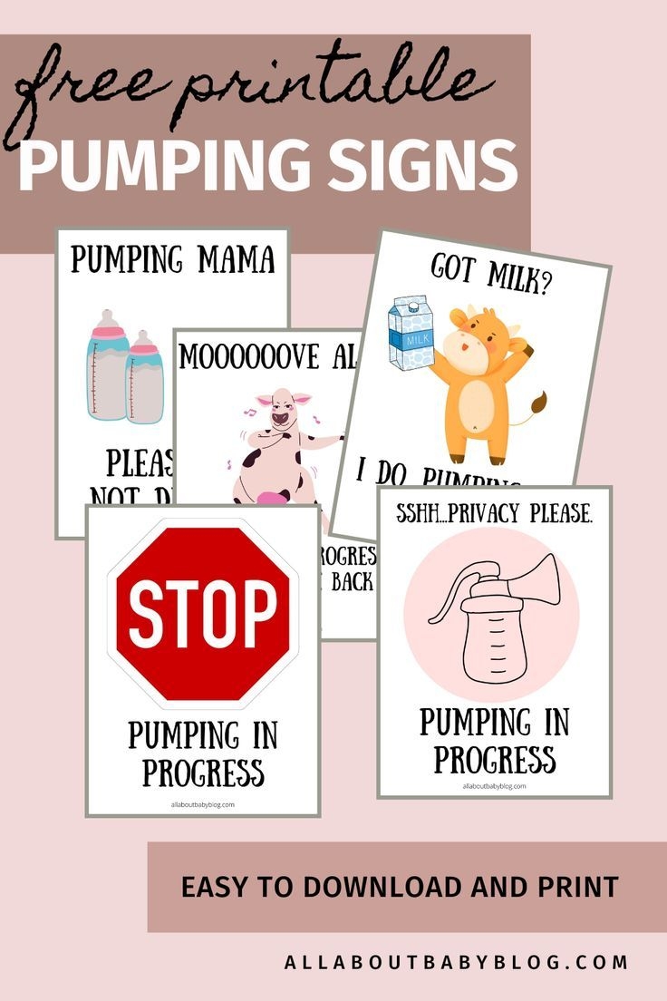 12 Free Printable Pumping Signs Breastfeeding And Pumping Pumping 