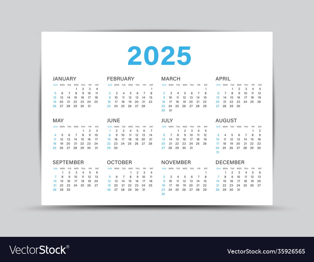 Printable 2025 Calendar 12 Months One Page