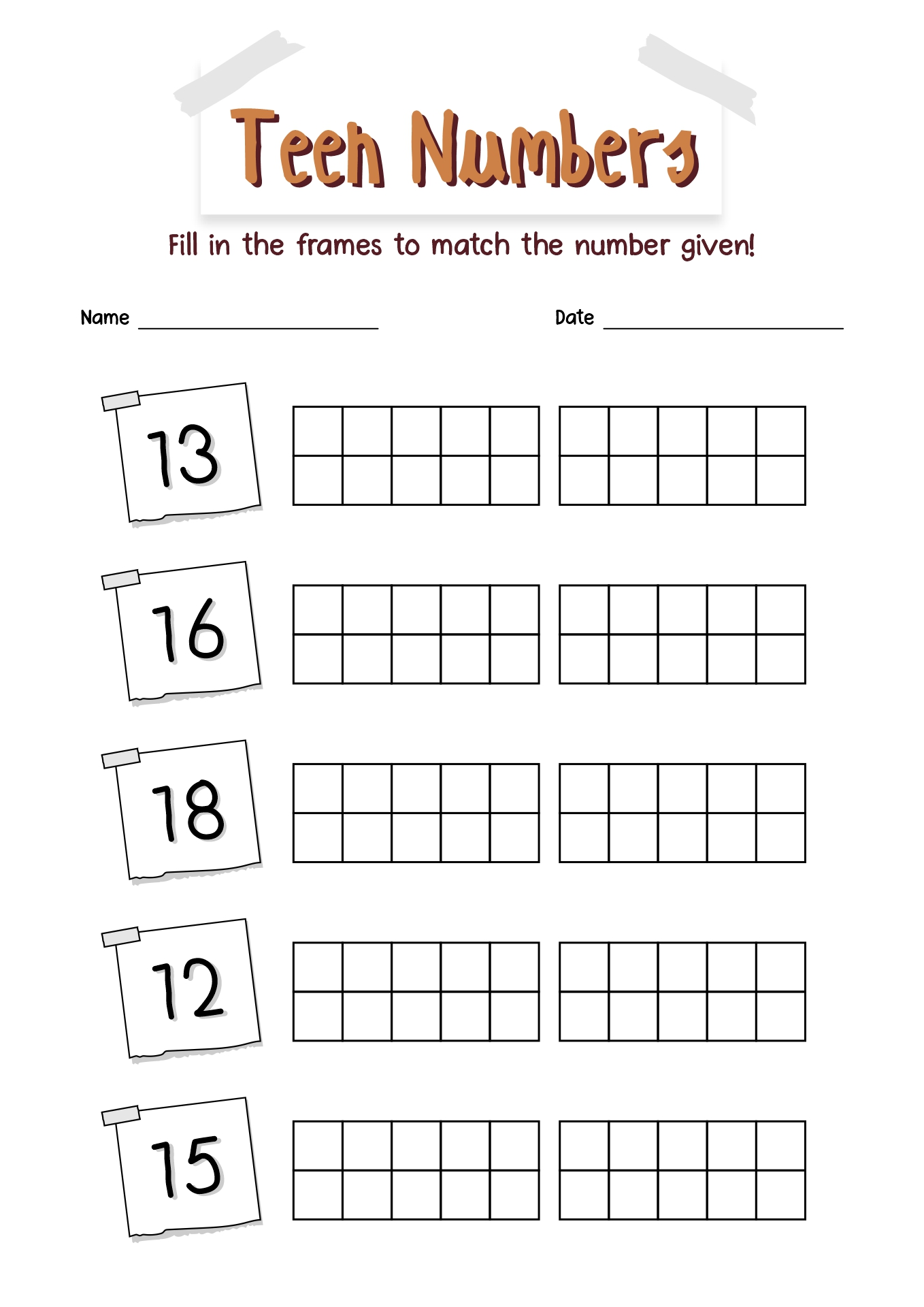 18 Teen Number Practice Worksheet Free PDF At Worksheeto