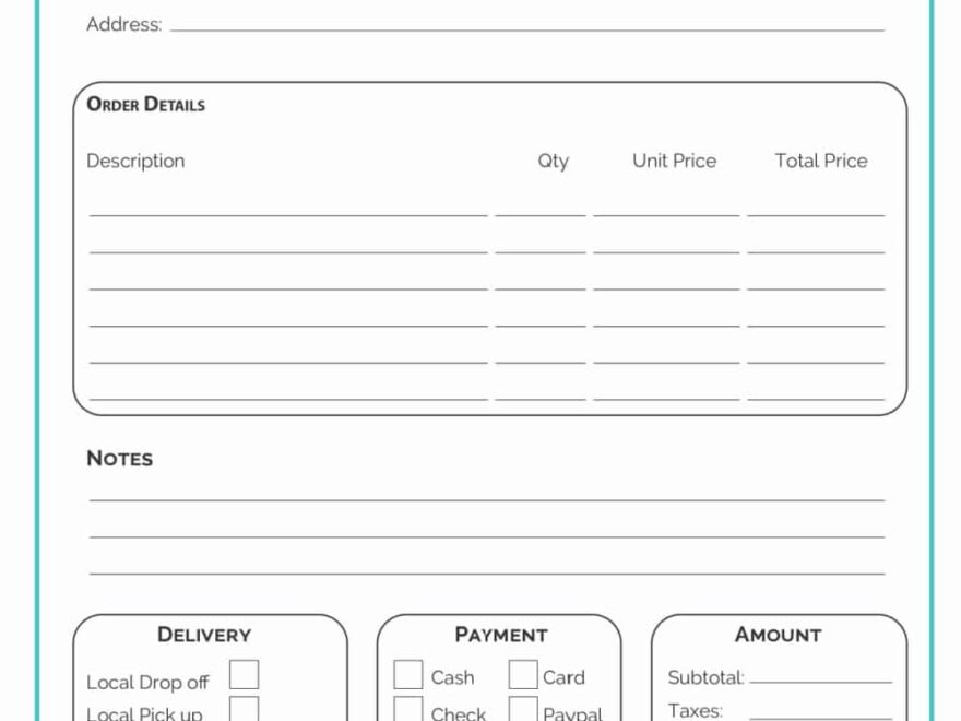 2 Printable Order Form Template Free Downloads Freebie Finding Mom