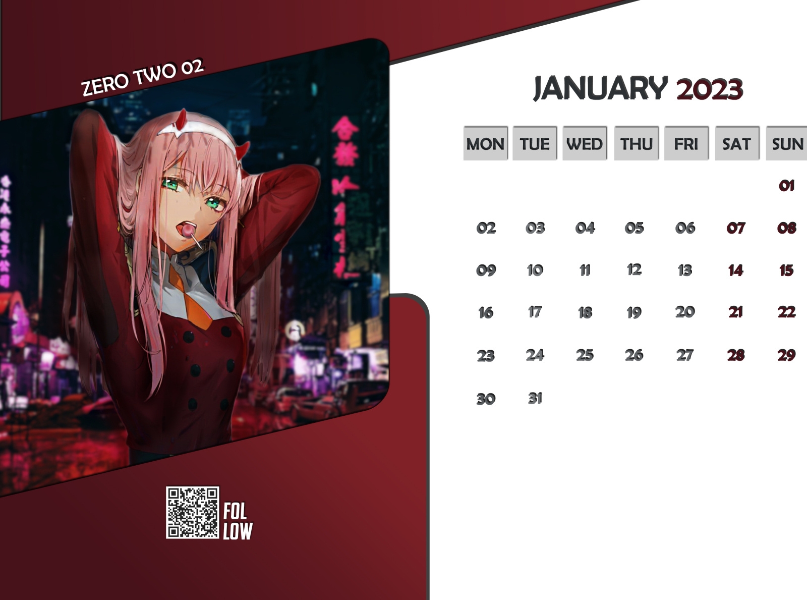 2025 Calendar Anime Color Palette Printable Amy Page