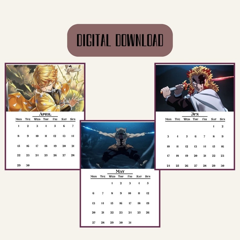 Anime Calendar 2025 Printable