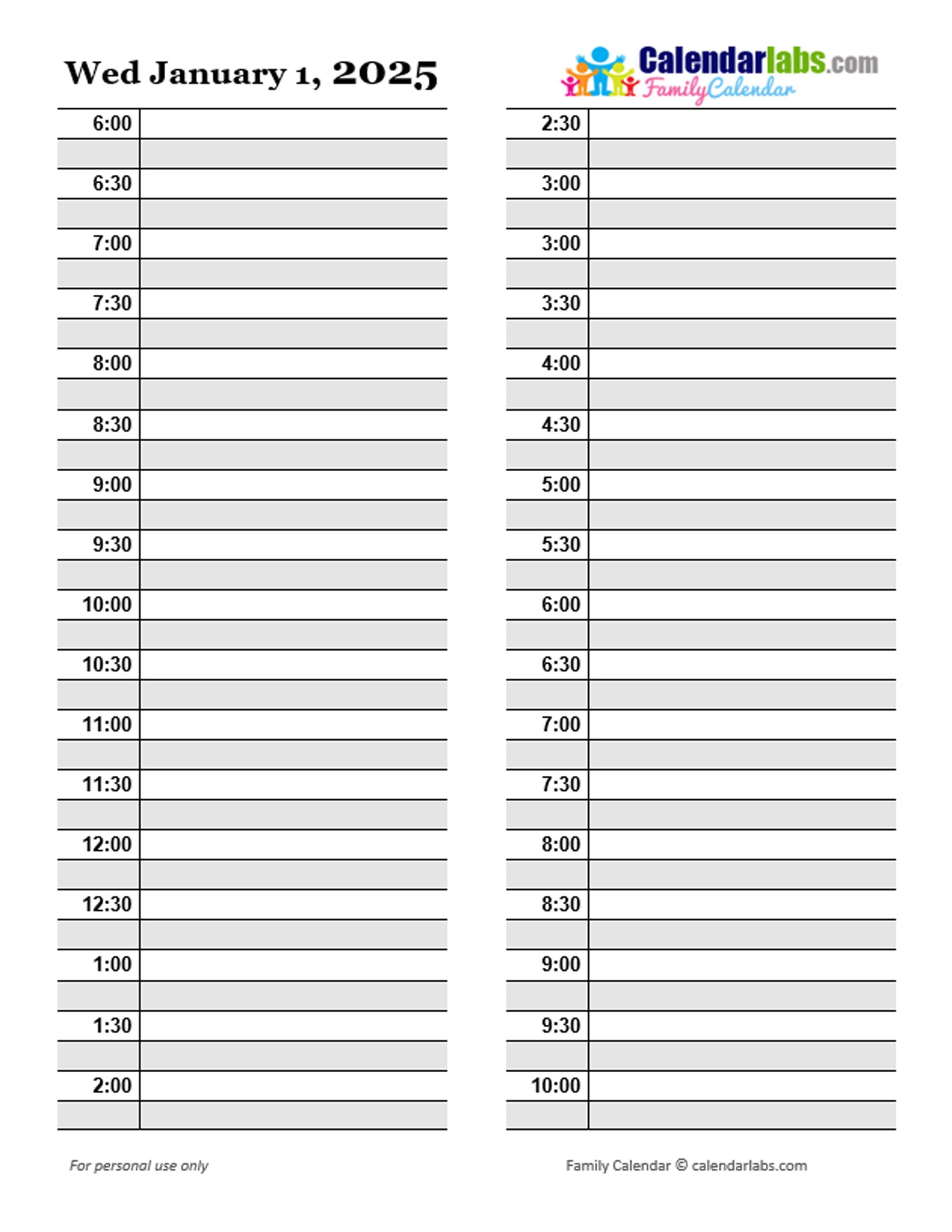 2025 Daily Planner Template Free Printable Templates