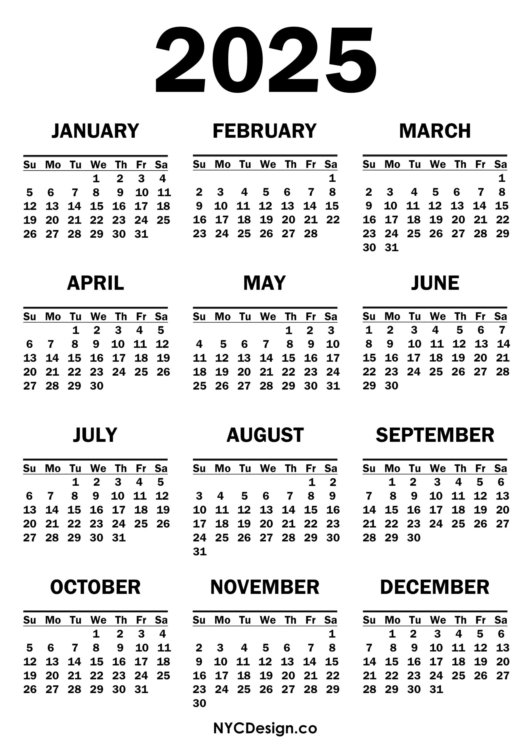 2025 Monthly Calendar Psd Free Downloadable Printable Finest 