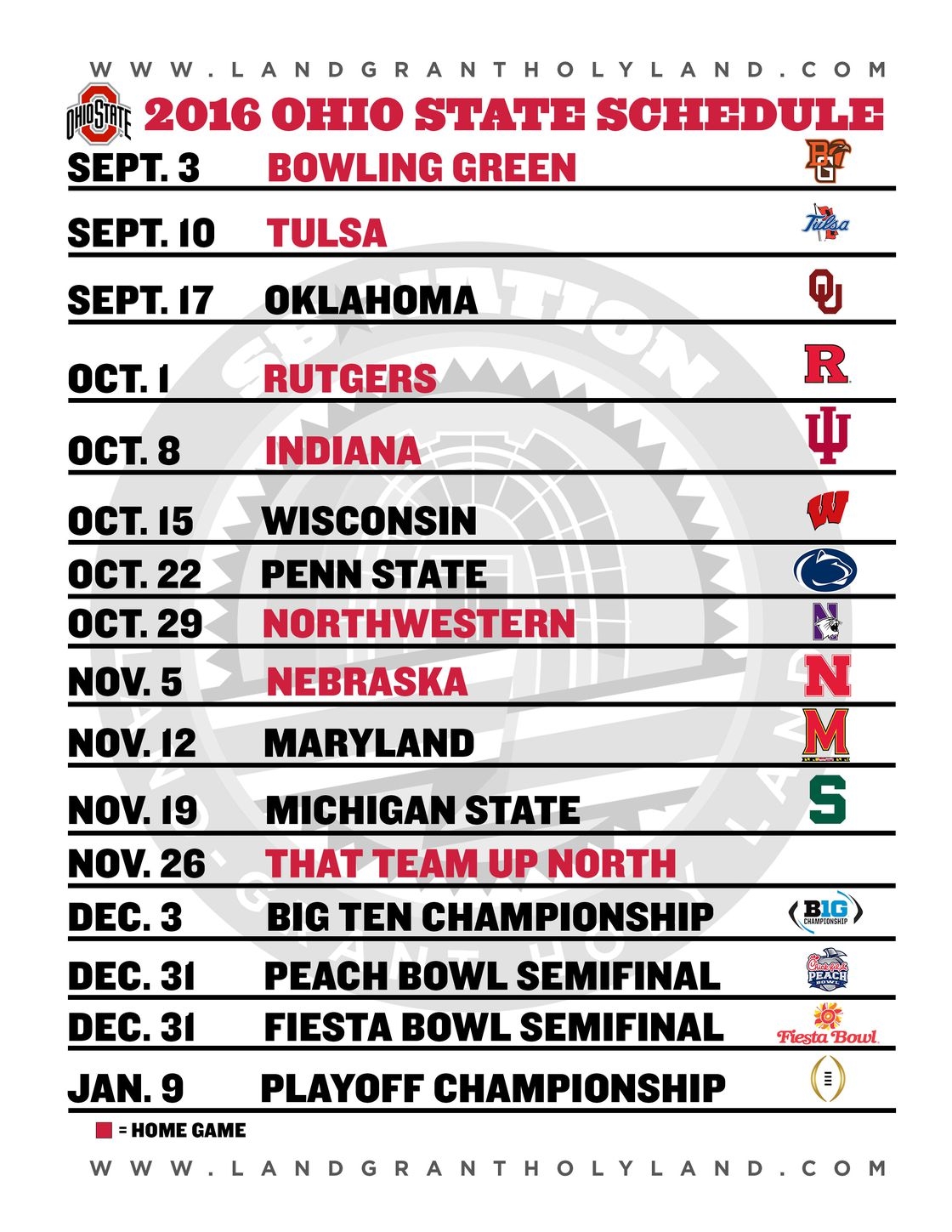 2025 Ohio State Football Schedule Printable Amelie C Brunskill