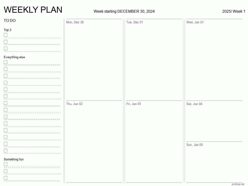 Free Printable Daily Planner 2025