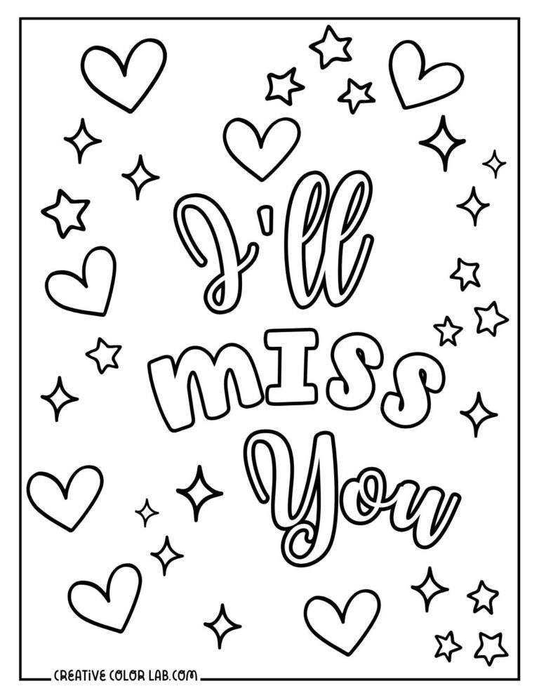21 Miss You Coloring Pages Free PDF Printables