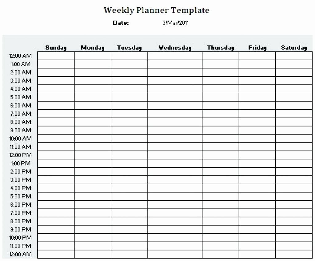 24 Hour Weekly Schedule Printable Am Pm Sarah T Reid