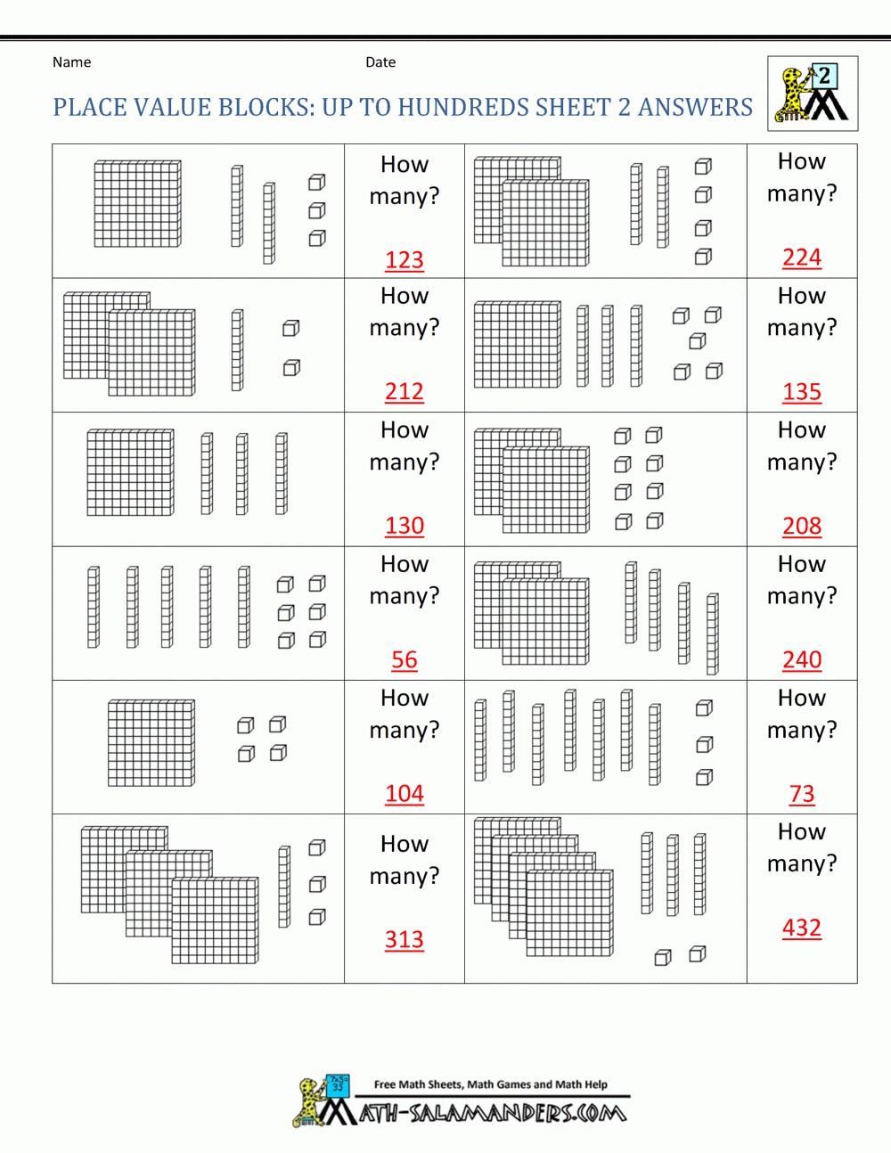 2nd Grade Place Value Worksheets