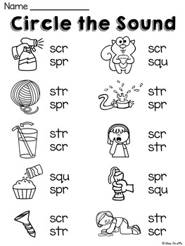 3 Letter Blends Trigraphs Worksheets Activities NO PREP By Miss 