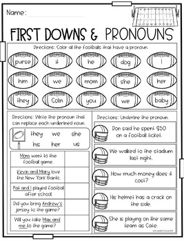 3rd Grade Football Worksheets Printable
